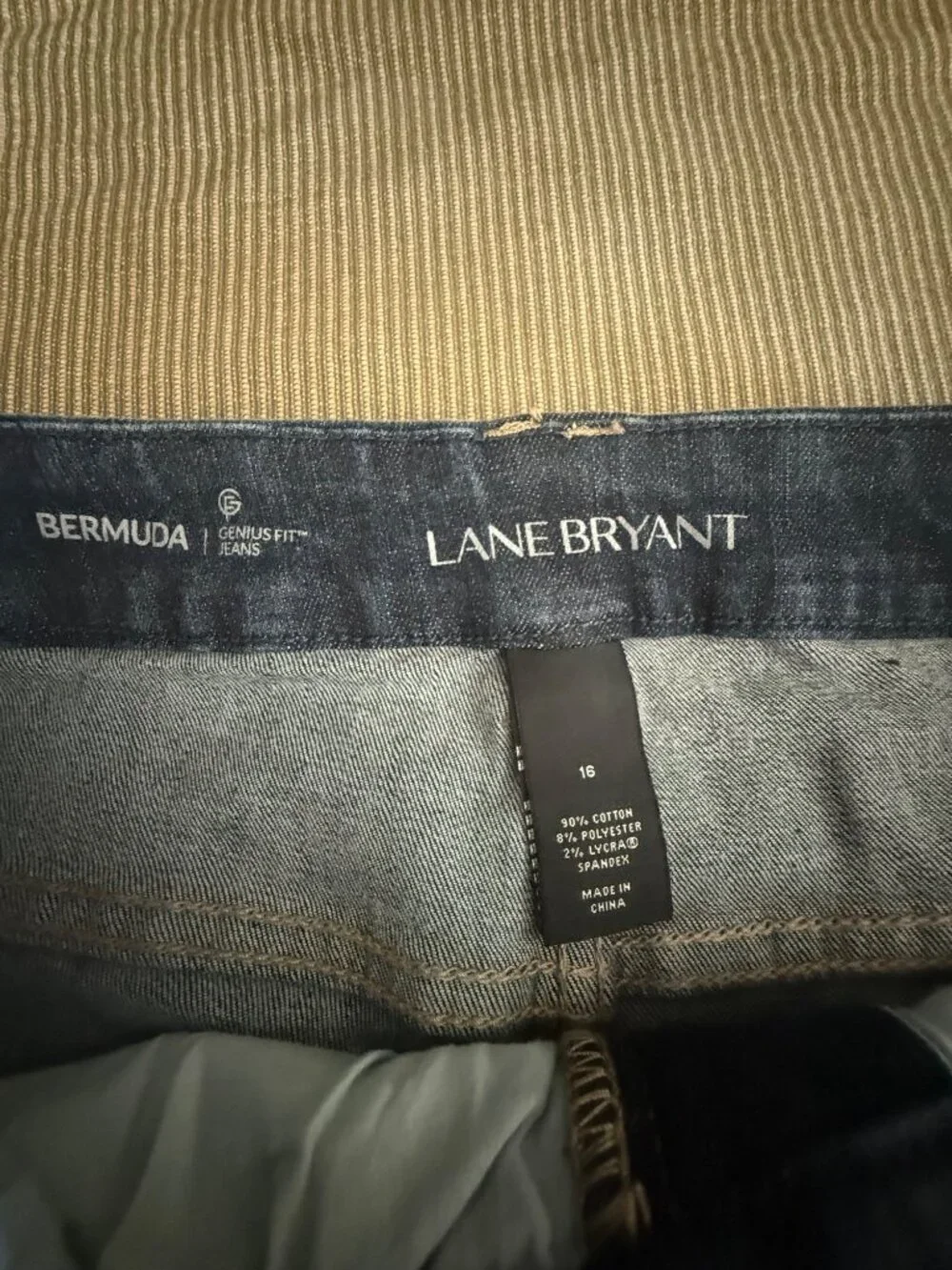 Lane Bryant Womens Bermuda Denim Shorts Size 16 Genius Fit Jeans Dark Wash With